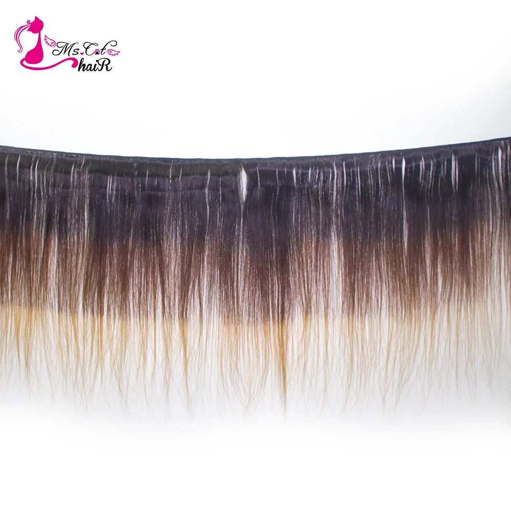 Ms Cat Hair 3 Color Ombre Brazilian Straight Hair T1B/4/30 Remy Hair Weave Bundles 100% Human Hair Extensions 3 Pcs/lot