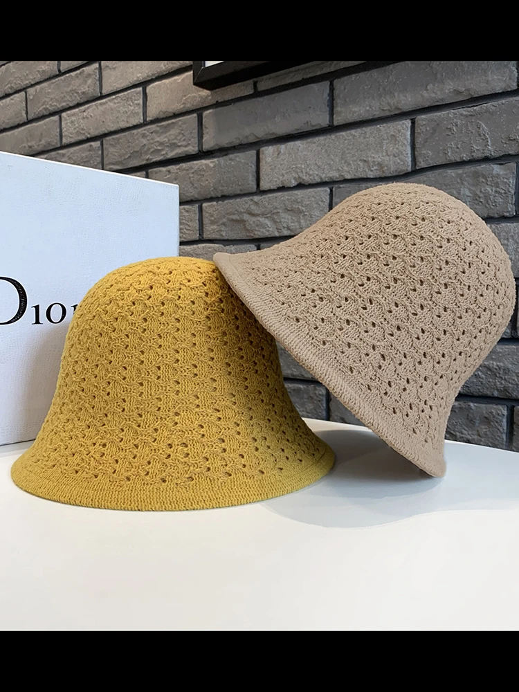 Spring and Autumn Double-sided Can Wear Bucket Hats Ladies Korean Fashion All-match Pot Hat Japanese Woolen Knitted Pot Caps