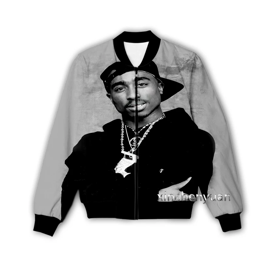 Phechion 3D Printed  Men/Women Rapper 2pac Tupac  Casual Jacket Fashion Streetwear Men Loose Sporting Jacket & Coat M19