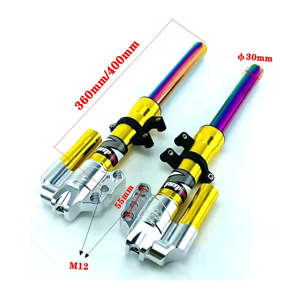 Universal Electric Scooter Motorcycle 30mm Mount 360mm/400mm Front Fork Front Shock For Yamaha RSZ JOG Little turtle Niu N1 N1S