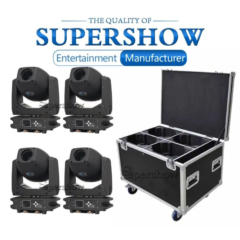 

4Pcs/Lot Flightcase New Style 230W LED Spot Zoom Moving Head Lighting DMX512 Control Mode for Theme Park