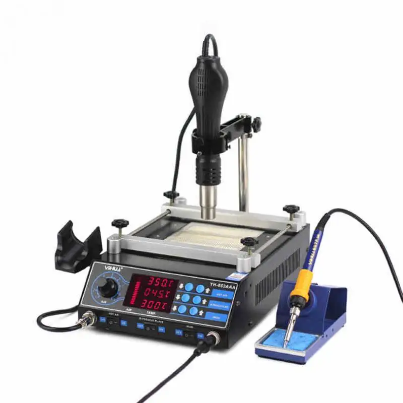 853AAA 3 in 1 hot air desoldering station BGA rework station soldering iron hot air gun welding station