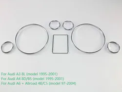 アウディa3,8l,a4,8d,b5,a6,4b,c5と互換性のあるクロームスピードメーター用インストルメントパネルリング