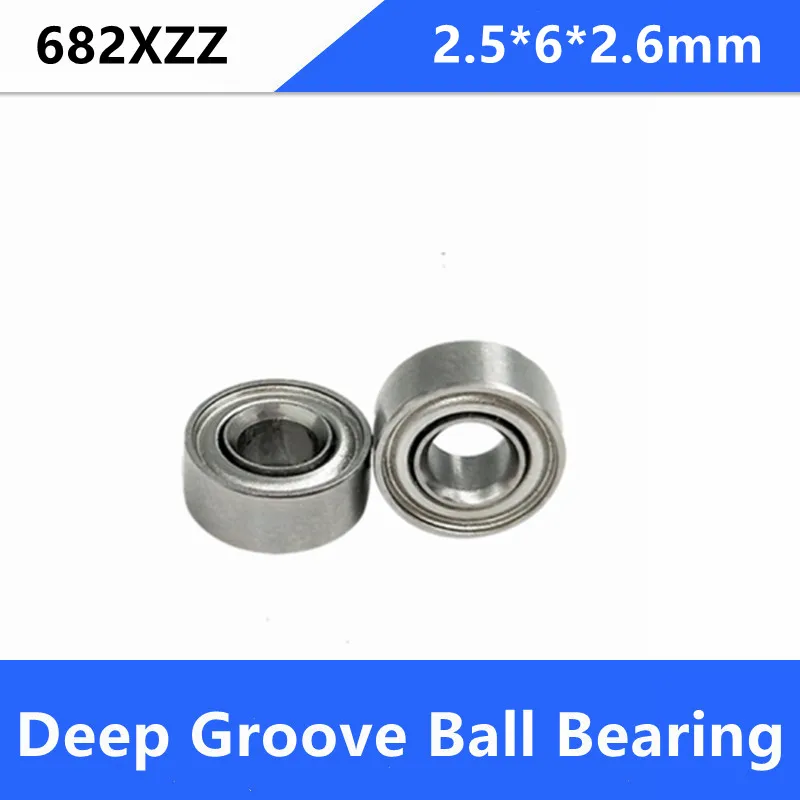 

100pcs/500pcs 682XZZ 682 682X ZZ 2.5*6*2.6mm double shielded deep groove ball bearings Miniature Mini bearing 2.5x6x2.6mm