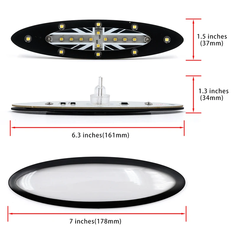 1x For Mini Cooper R56 Hatch/Hardtop MK2 Pre-Facelift 2006-2008 Led Interior Center Ceiling Dome Roof Reading Light