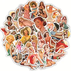 10/30/50pcs Retro Sexy  Pin Up Girl Stickers DIY Skateboard Car Bike Phone Notebook Laptop Luggage Waterproof Kids Sticker Toy