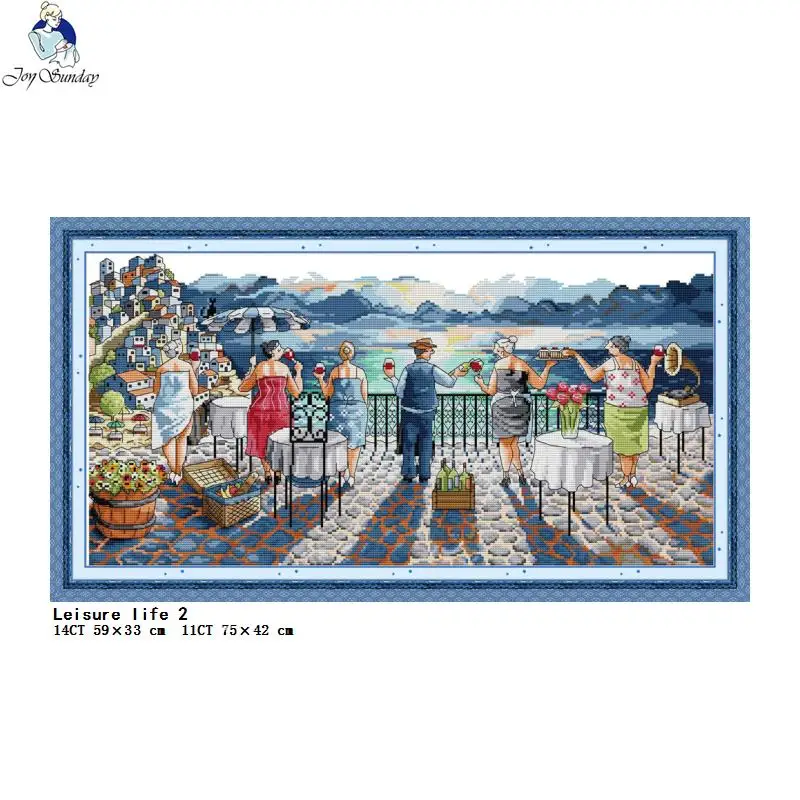 

Leisure life 2 cross stitch kit 11CT 14CT count and stamp needlework embroidery set DIY home decoration painting Christmas gift