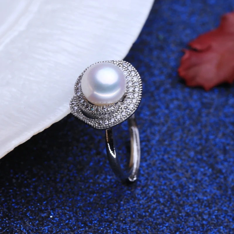 FENASY New Natural Freshwater Pearl Rings For Women 925 Sterling Silver Jewelry Party Ring Anniversary Gift