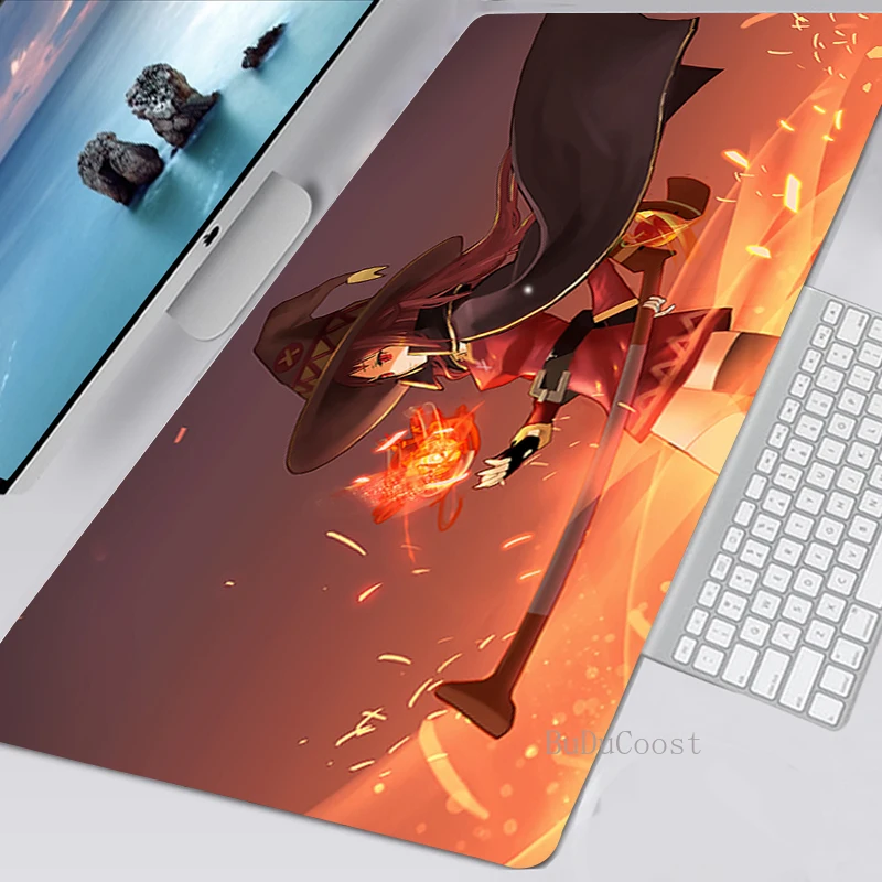 

Megumin Cute Keyboard Gaming XXL Mousepad Durable Rubber Locking Edge Large Anime Mouse Pad Otaku Laptop Fashion Office Desk Mat