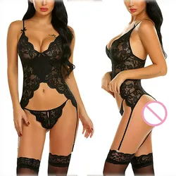 Lace Sexy Lingerie Gothic Corset Women Sexy Underbust Corset Waist Trainer Corset Shaper Plus Size Corpete Corselet with garters