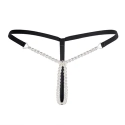 String élastique sans entrejambe avec perles pour femmes, sous-vêtements, culottes, vêtements de nuit, string, string, sexy, 7.0