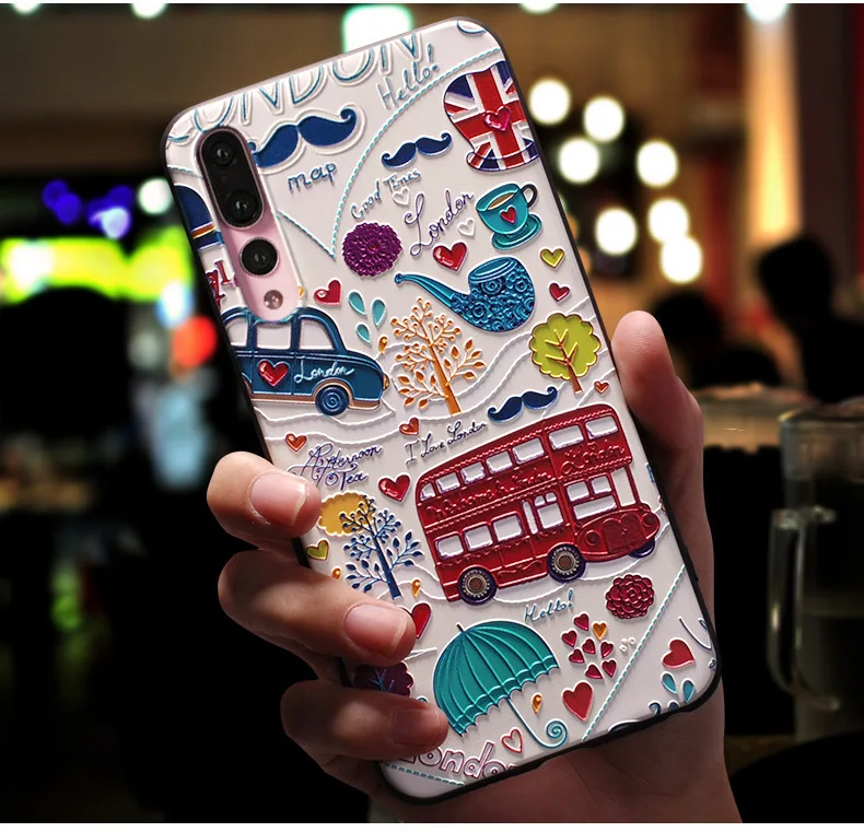 For huawei Nova 3i Case 3D Relief Floral Soft Silicone Back Cover For Huawei Nova 5T Phone Cases Nova3i 3 i 3e Y60 Y90 Y61 Cute