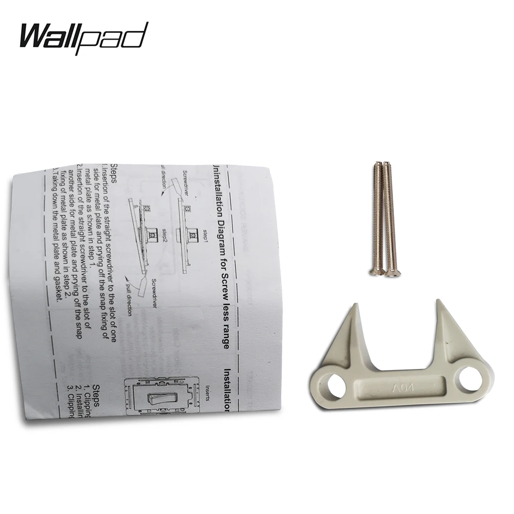 Wallpad Silver 2 Gang 2 Buttons Toggle Switch Electric Light Switch Satin Chrome Brushed Stainless Steel Panel