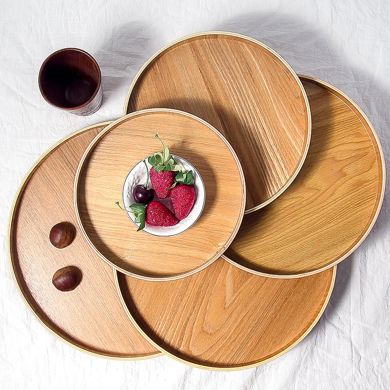 

Solid Wood Pallet Timber Colour Round 21-37cm Multifunction Cake Food Plate Tea Tray Hotel Serving Home Kitchen Storage Supplie