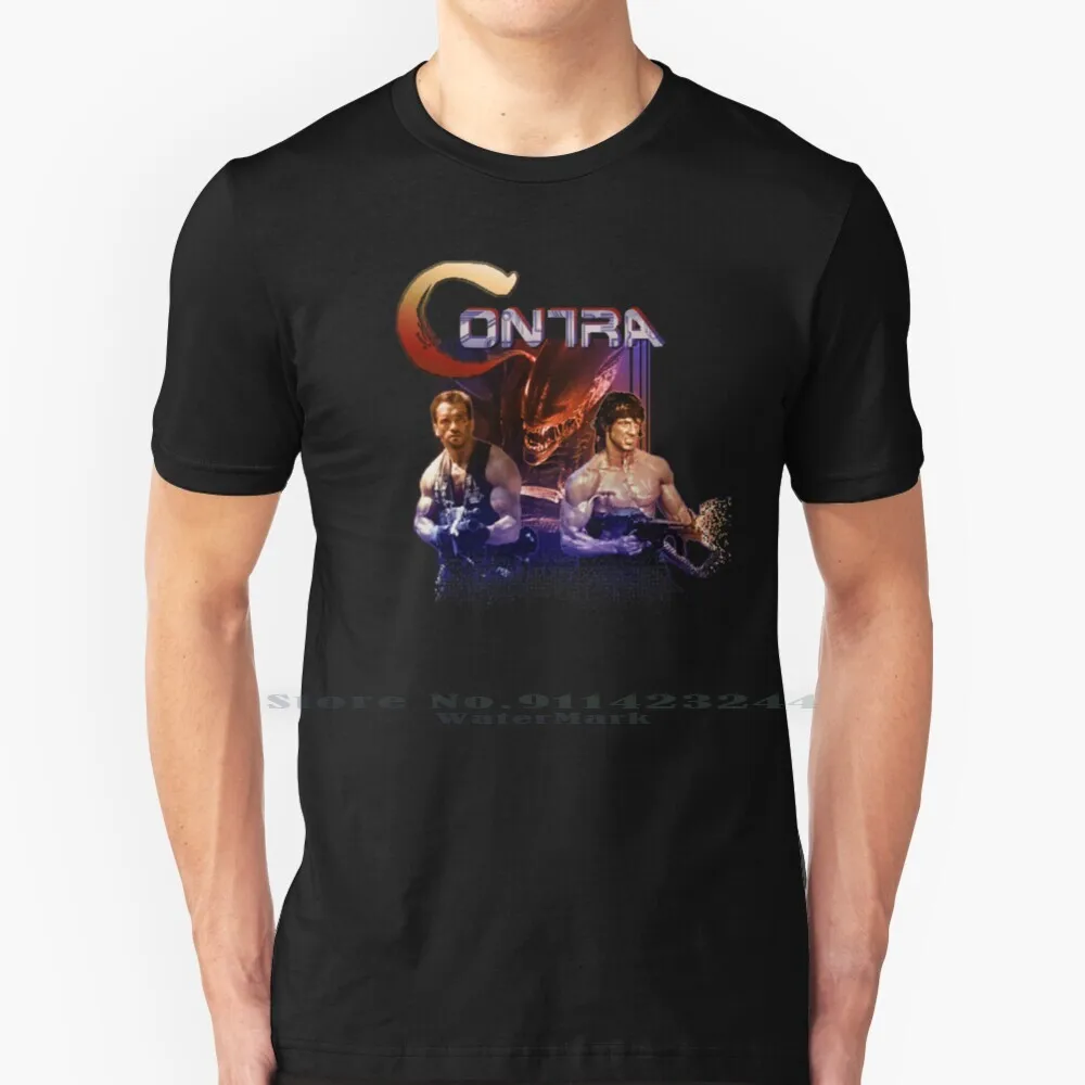 Contra Ripoff T Shirt 100% Pure Cotton Contra Ripoff Guns 8bit 8 Bit Retrogaming Gamer Pixelart Pixel Art Videogames Video