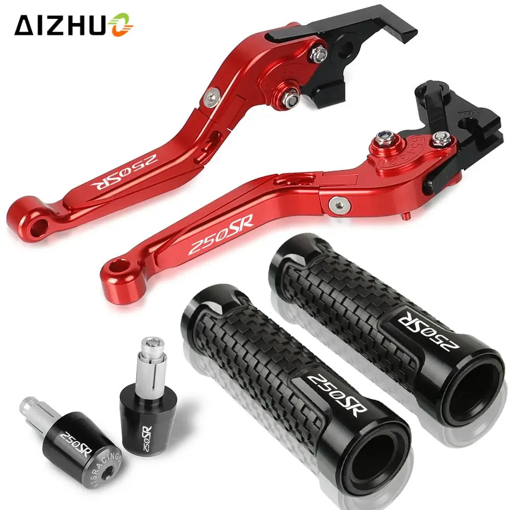 Motorcycle Dirt Bike Brake Clutch LeverFor KAWASAKI KDX250SR KDX 250SR 1992 1993 1994 Handlebar Grip Handle Set With LOGO 250SR