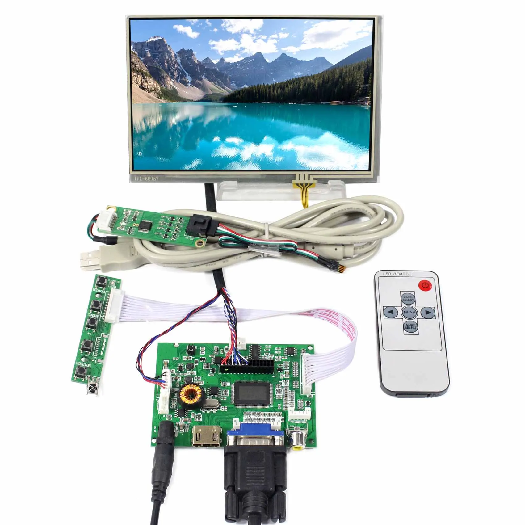 

HD MI VGA AV USB LCD Controller Board 7" 1280X800 LCD Screen Resistive Touch