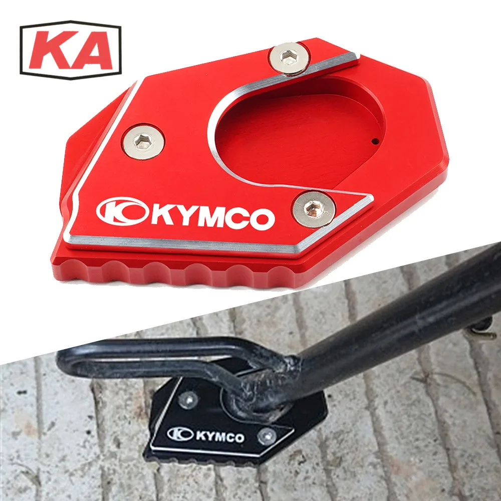 For KYMCO Xciting 250 300 400 CT250 CT300 S350 CNC Motorcycle Accessories Side Stand Enlarger Plate Kickstand Extension Suppport