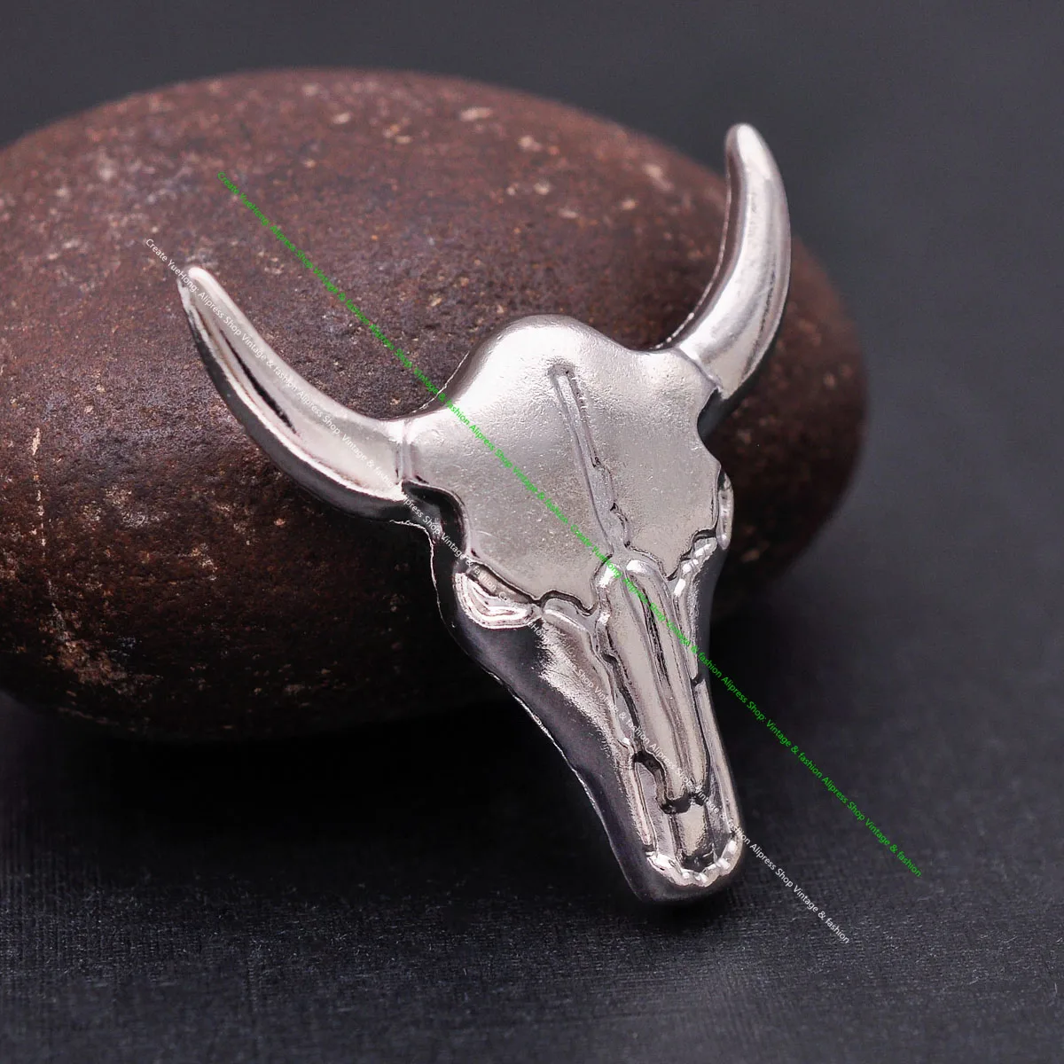10X Western Cowboy Silver Bull Buffalo Skull Head Longhorn Leathercraft Concho Cowgril Hatband Decor