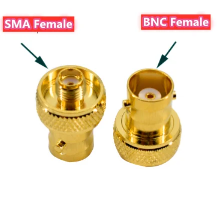 Adaptateur SMA femelle vers jack femelle BNC, 10 pièces, connecteur rf droit, plaqué or, vente en gros