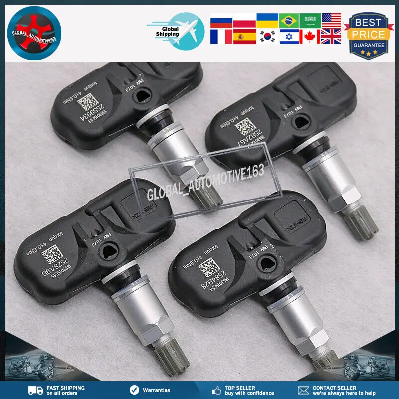 4 x TPMS sistema di monitoraggio della pressione dei pneumatici TPMS sensori PMV-107J per Toyota Lexus Scion 42607-33021