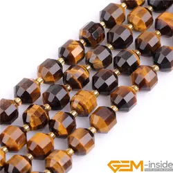 10mm Bicone Hand Faceted Yellow Tiger Eye Natural Stone Beads For Jewelry Making 15