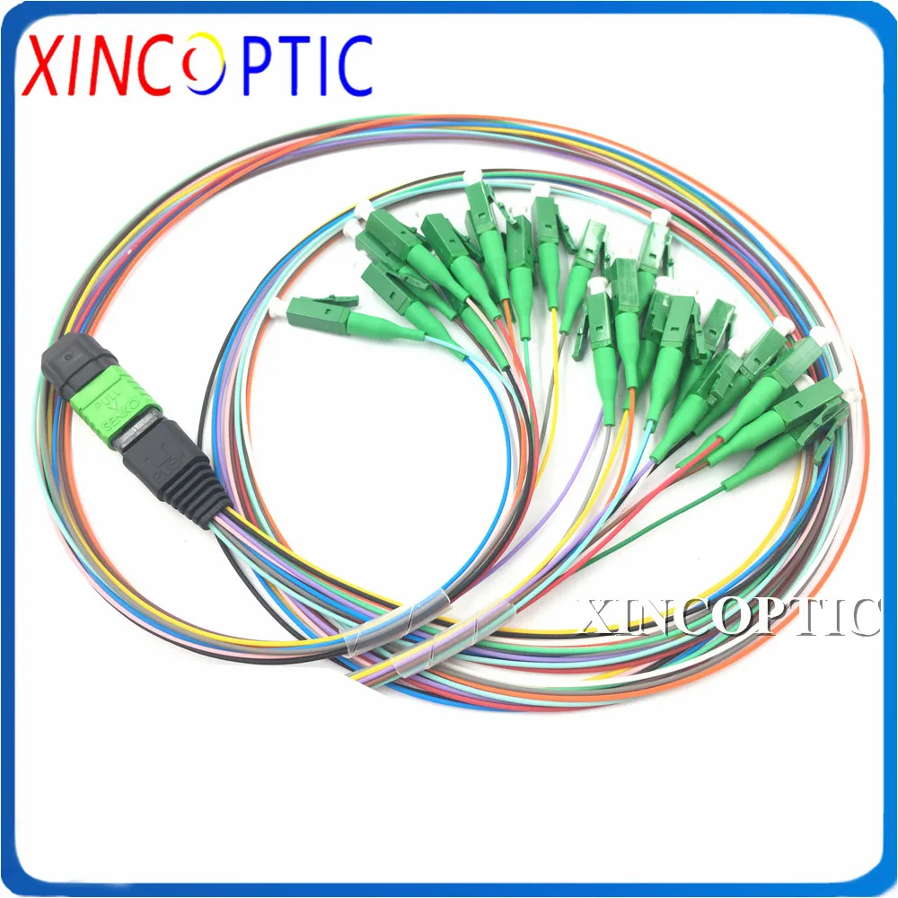 

SM,12Core,MPOAPC Female to 12*LCAPC Harness and Fan-out Fiber Optic Fan Out Pigtail Connector Cable,0.35dB,0.9mm,100cm