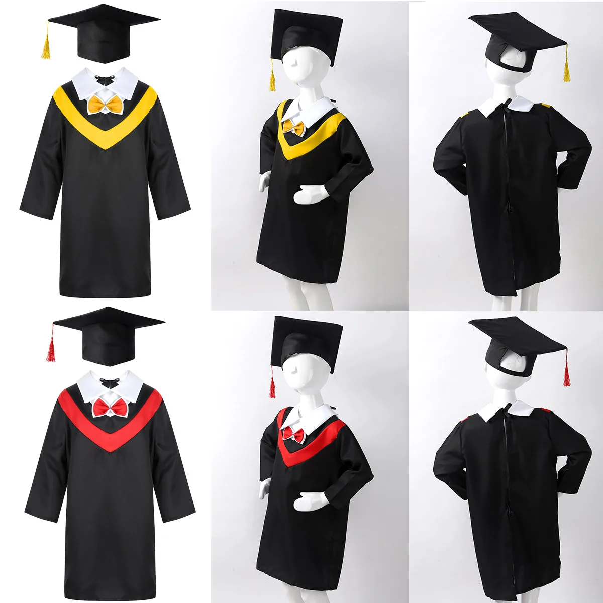 Children Graduation Costumes School Academinc Uniform Boys Gilrs Photography Performance Clothing Kindergarten Bachelor Gowns