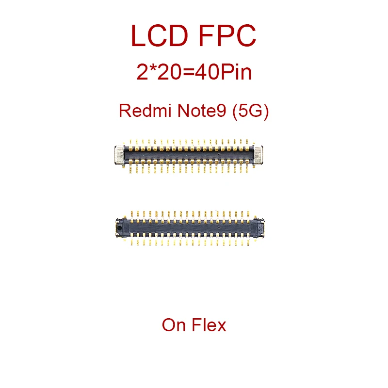 2pcs 60Pin 40Pin FPC Connector On Motherboard For Xiaomi Redmi 9A 9C Note9 4G Note 9 5G M3 LCD Display Screen Plug On Flex Cable