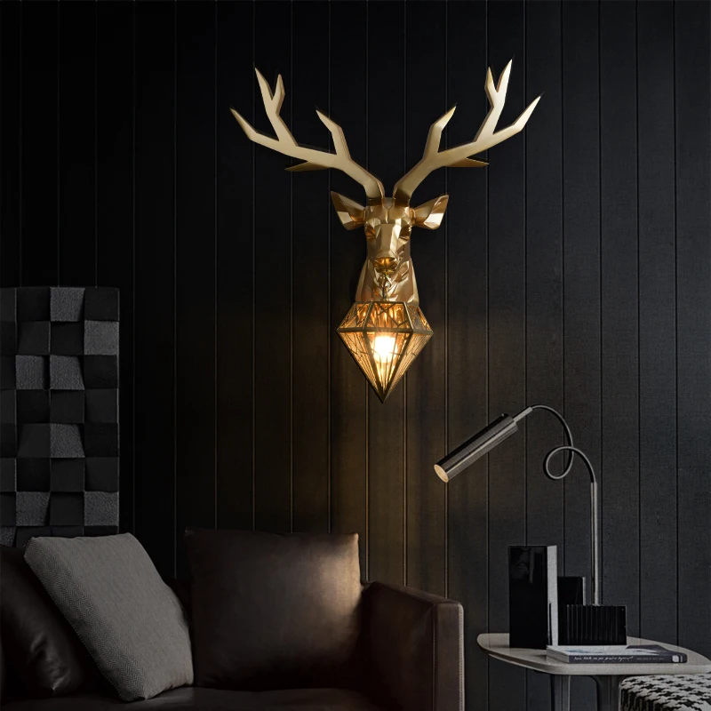 

Buckhorn Kitchen Wall Lights For Home Decor Soconces Nordic Style Antler Wall Lamp Bedroom Creative Wall Lamps Deer Lamp