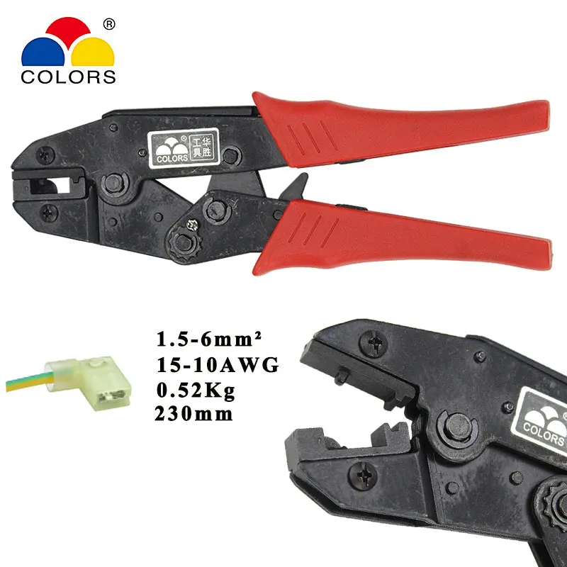 Colors HS-08FL flag type female receptacles terminal crimping pliers hand tool non-insulated sign male terminal crimping alicate