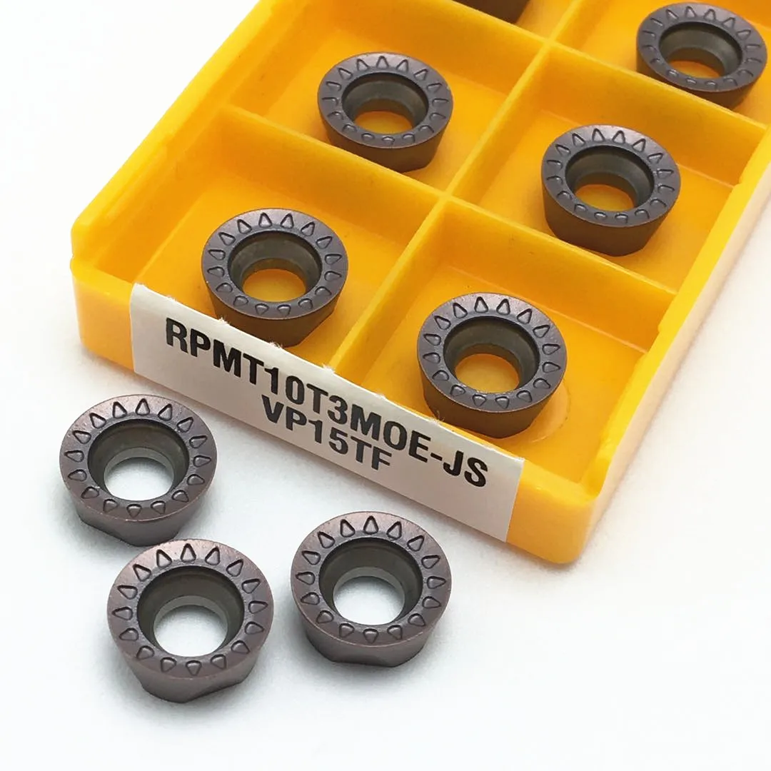 10PCS RPMT10T3MOE JS VP15TF RPMT1204MOE JS VP15TF high quality internal carbide insert CNC metal turning tool milling insert too