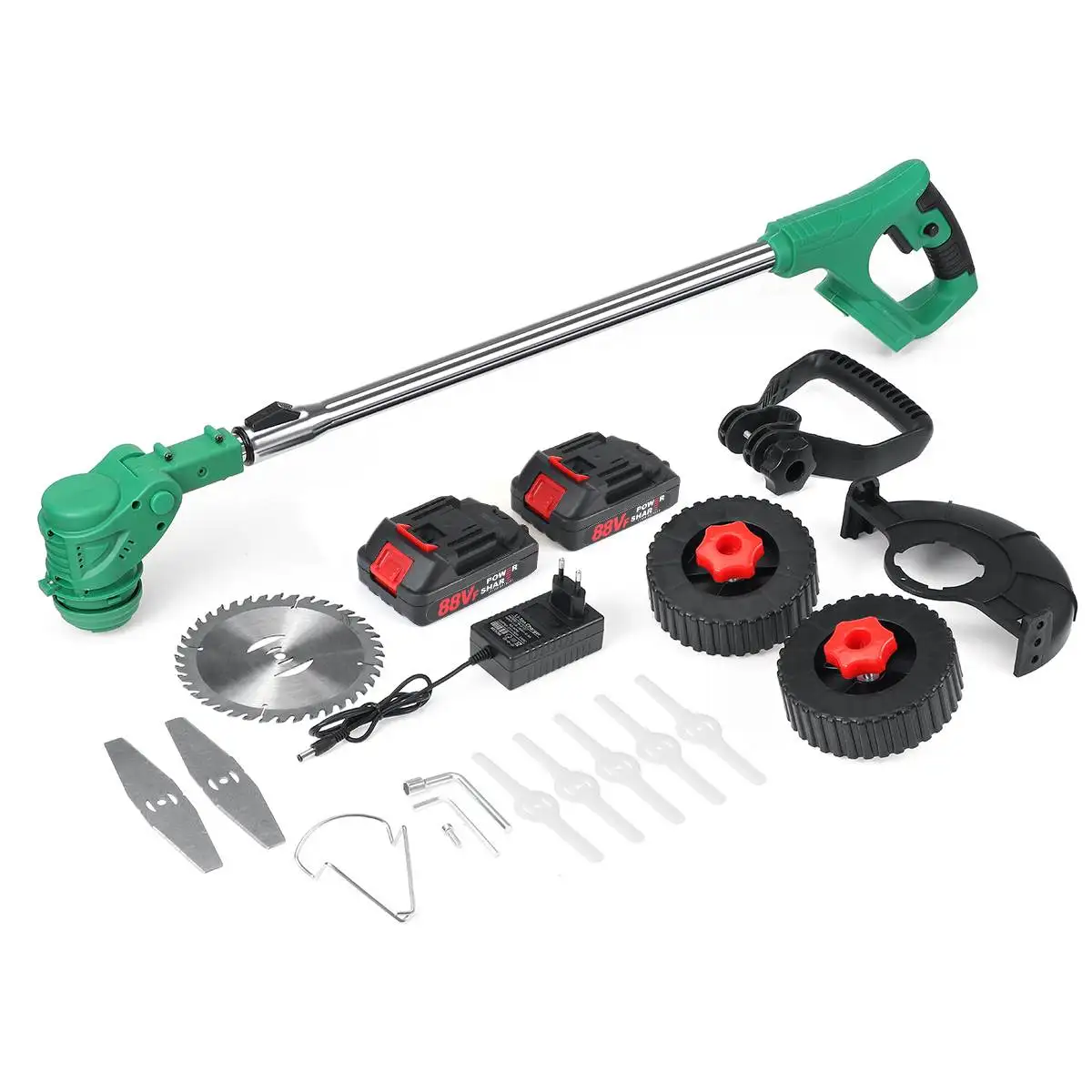 Điện Không Dây Máy Cắt Cỏ Có Thể Điều Chỉnh Đôi Bánh Xe Có Thể Điều Chỉnh Điện Cỏ Tông Đơ Cắt Vườn Dụng Cụ Cắt Cho Makita Pin