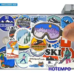 50Pieces Alpine Skiing Stickers Freestyle Snowboard Outdoor Sports for Phone Scrapbook Luggage Cup Skateboard Car Laptop Sticker