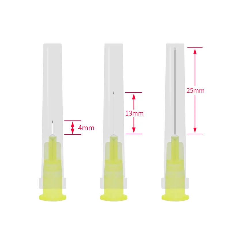 50 pces agulha pequena indolor descartável 30g médica micro-injeção plástica cosméticos agulha estéril ferramenta cirúrgica