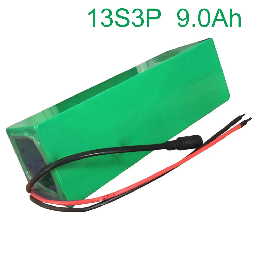 48V 9Ah 13S3P 18650 литий-ионный аккумулятор Батарея пакет для е-байка, фара для электровелосипеда в электрический велосипед 400*50*70 мм на заказ Бесплатная доставка