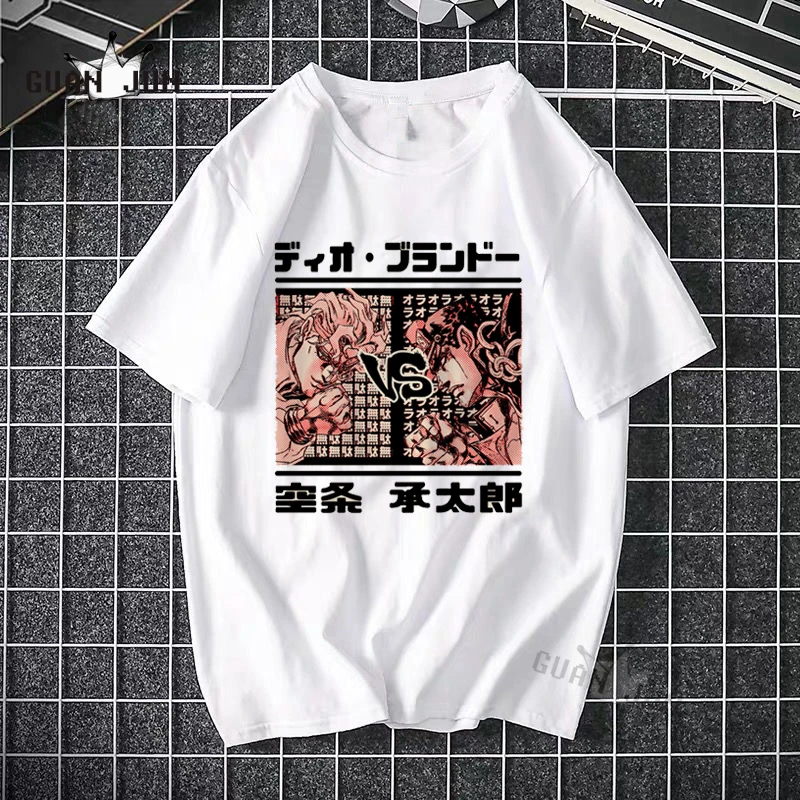 Jojo Bizarre Adventure T-Shirt Men Camiseta T Shirt Fashion 80s 90s Harajuku Japanese Anime Tee Shirt Plus Size Man\'s T-Shirt