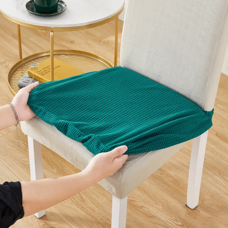 Funda elástica con estampado sólido para silla, protector grueso para silla de comedor