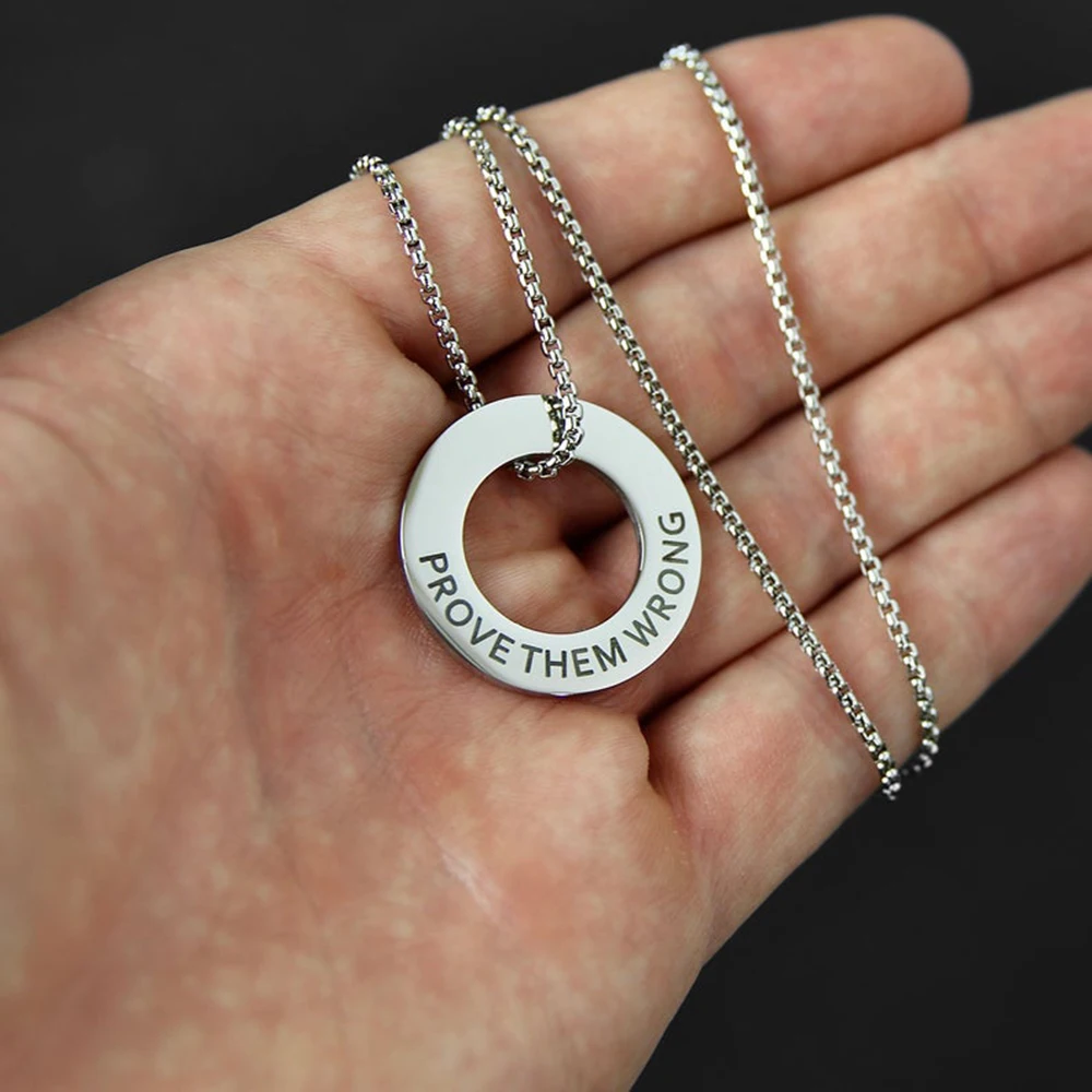 

Personality Name Necklace Circle Branch Word Necklace Fashion Stainless Steel Circle Pendant Men's Jewelry Gift