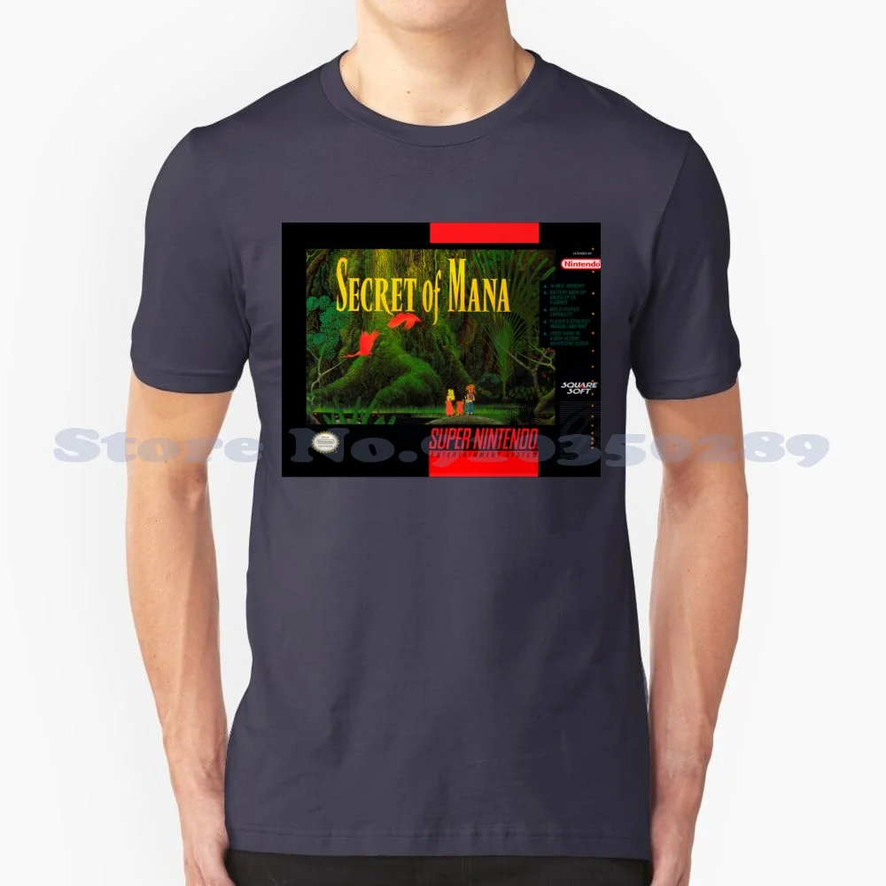 Secret Of Snes Cover 100% Cotton T-Shirt Snes Secret Of Rpg Square Soft Classic Game Gaming Console 16Bits 80S 90S Nineties