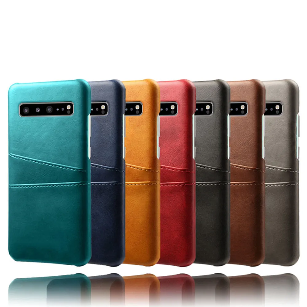Custodia per telefono con carta per Samsung Galaxy S10 5G S10Plus S10e S10lite S10 5G Slim PU Pelle stile business Slot per schede Fundas