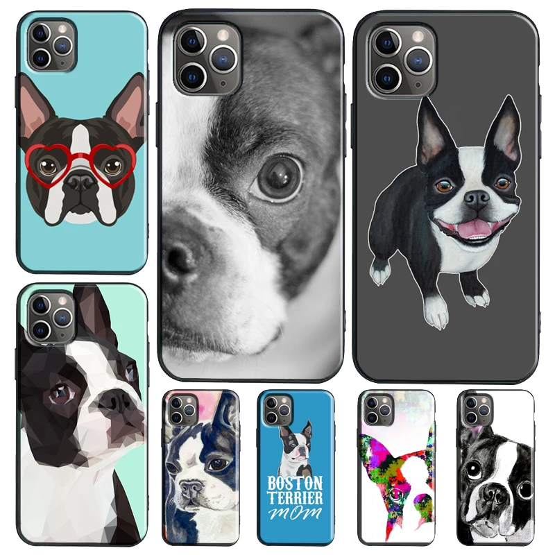 Boston Terrier Dog TPU Case For iPhone XR X XS Max SE 2020 6S 7 8 Plus 11 14 12 Pro Max 13 Pro Max mini Cover