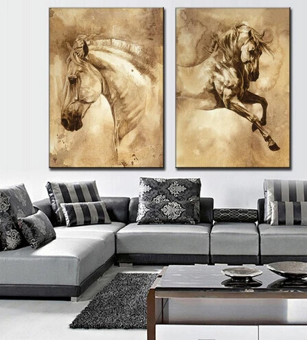 The Golden Horse Galloping Abstract Minimalism Wall Art Canvas Painting And Poster Print Wall Picture for Living Room Decoration