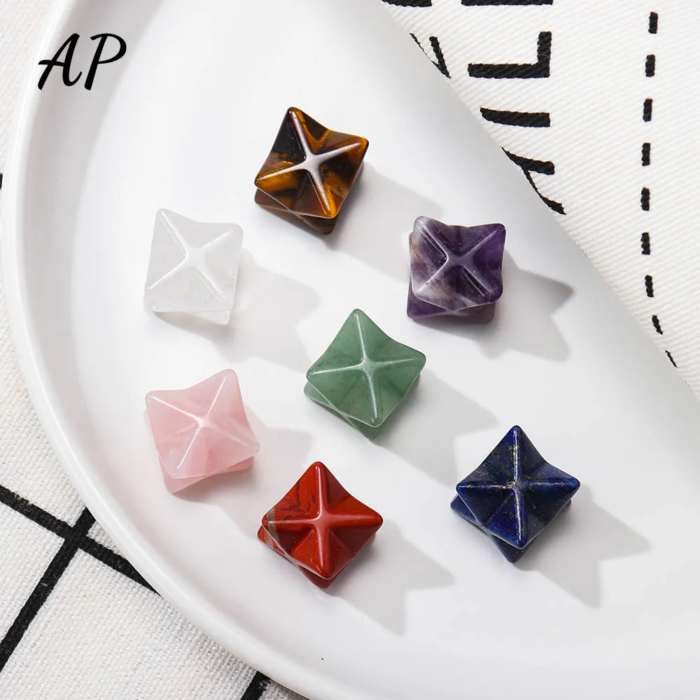 

7 Color/Set Natural Crystal Chakra Melcaba Hexapod Gem Handicraft Carving Health Energy StoneNet Home Furnishing Decoration