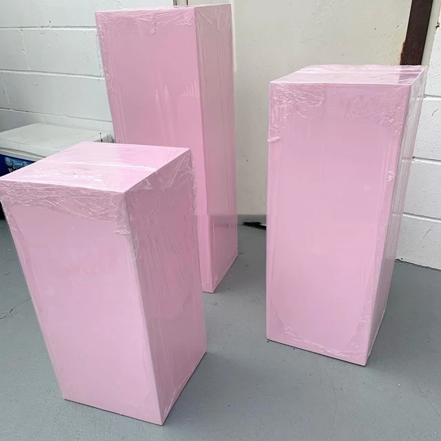 

3pcs/set)Wedding Decoration pink mental rectangle Wall Backdrop And Plinth For Event Party yudao519