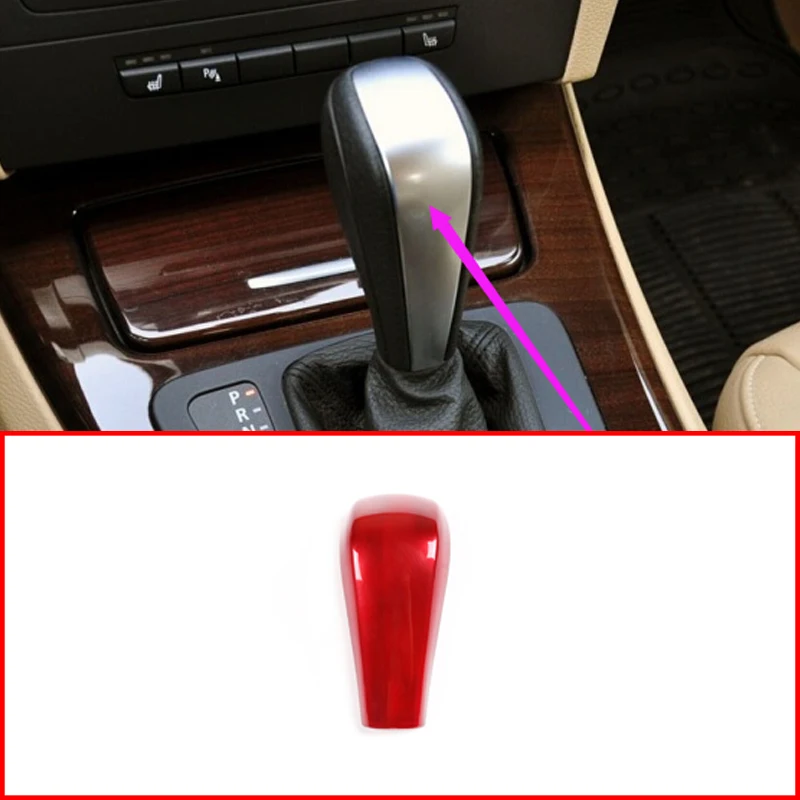 

Red ABS Car Gear Shift Head Cover Trim For E48 E61E64 E65 E85 E86 E83 E53 E81 E82 E87 E90 E91 E92 E93 F01 Car Accessory