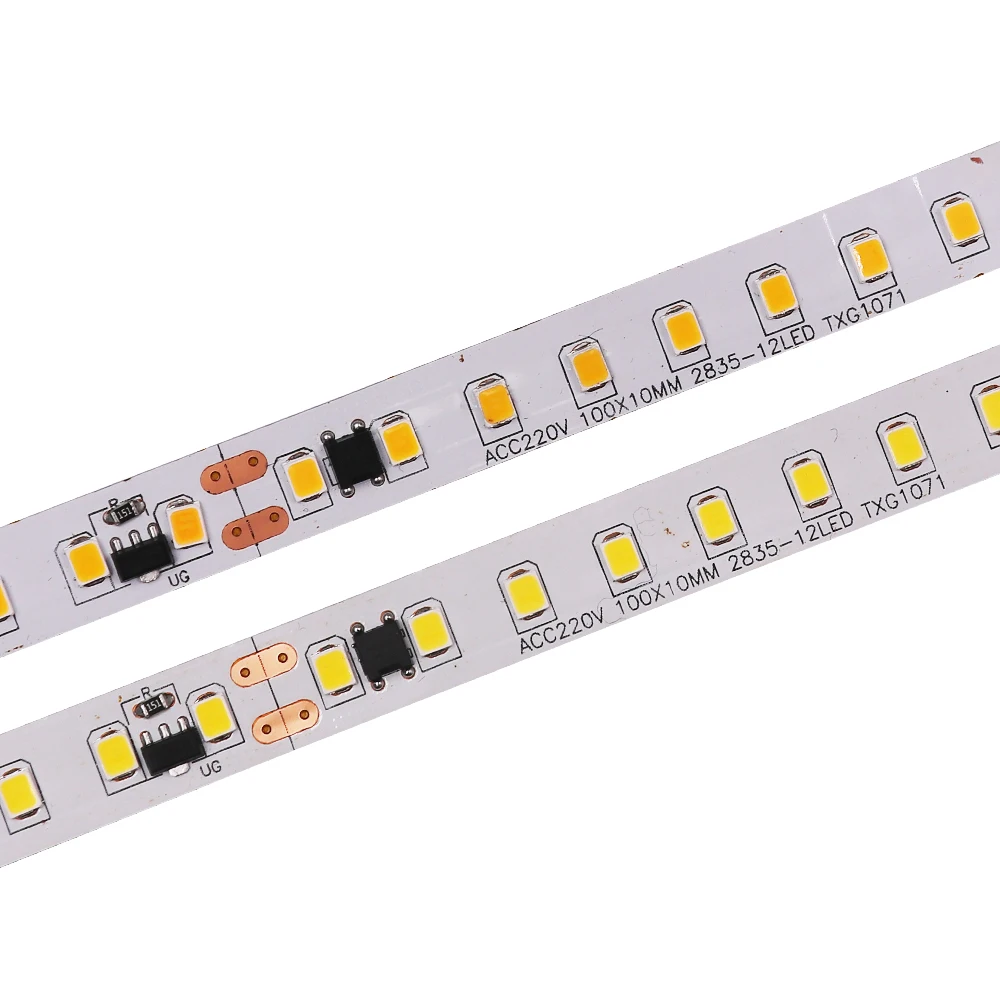 220V 2835 Led Strip Licht 120led/M 5M Met Ic Controle Waterdichte Ip67 Buislamp Decoratie Wit/Warm/Natuurlijk 12Mm Pcb Breedte