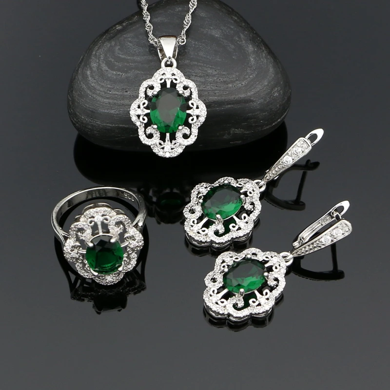 

Комплект из колье и серёг, из серебра 925 пробы