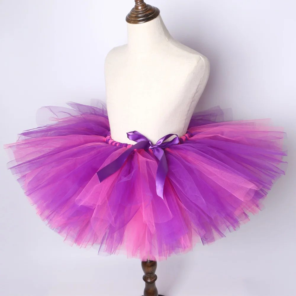 Pink & Purple Girls Tutu Skirt Handmade Fluffy Tulle Children Skirts Girls Kids Party Dance Ballet Pettiskirt Birthday Baby Tutu