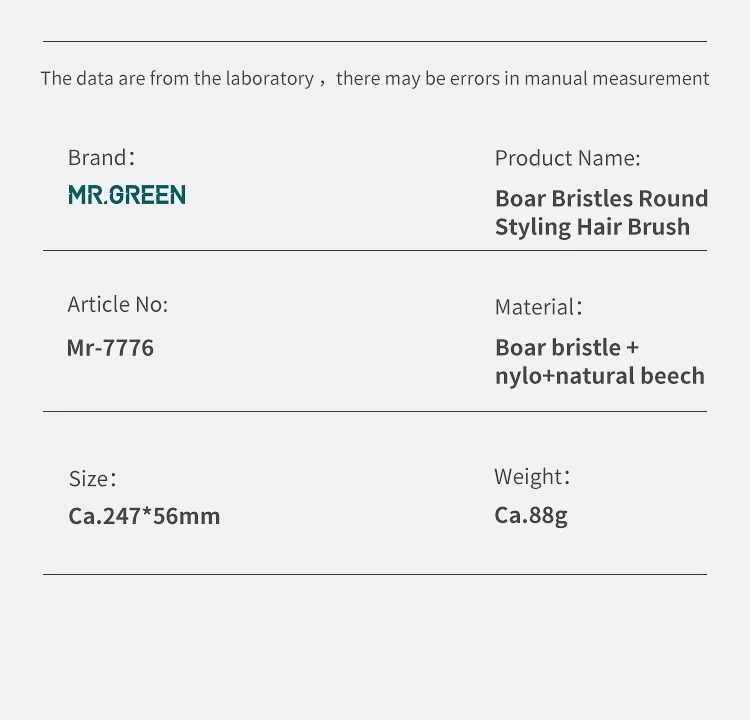 MR.GREEN Haarbürste mit Wildschweinborsten, rundes Styling, Lockenrolle, Haarbürste, Entwirrungskamm aus natürlichem Holz für langes, lockiges oder jeder Art – Detail 13